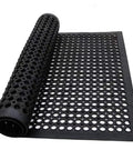 Anti Fatigue Drainage Rubber Matting For Indoor And Outdoor Use Built Tough, Heavy Duty Non Slip Floor Mats rolled out on surface