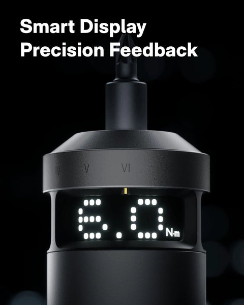 Electric Screwdriver Workhorse With Smart Display, Six Torque Settings From 0.5 To 6 Nm showing torque of 6.0 Nm on LED display