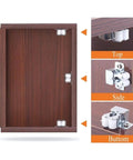 Premium 10 Pack Cabinet Latch Catches With Spring Auto Lock For Wardrobes Cupboards Drawers Durable Metal Hardware Fittings Easy Install Heavy Duty Kitchen Storage Secure Holds stylish metal spring catch mounted on wooden cabinet.