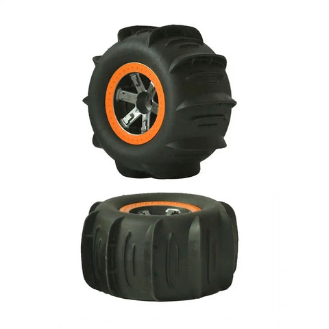 One Twelfth RC Car Wheel Rims And Tire Upgrade Kit 4Pcs For Off Road Drifting Sand And Beach Traction Heavy Duty Rubber Tires With Metal Hex Hubs