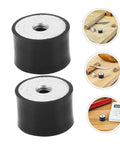 8 Pack Heavy Duty Rubber Vibration Isolation Pads With Dual Female Thread Shock Absorber Mounts, Cylinder Anti Vibration Dampers For Industrial Equipment, Quiet Buffer To Cut Noise And Protect Machinery, black rubber