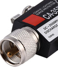 Close-up of UHF Coaxial Lightning Arrester With Male To Female Connector Surge Protector For Coax Systems 0 To 2500 MHz CA 35RS.
