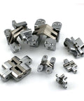 Hidden Hinges Set 2 Pack 304 Stainless Steel Discreet Invisible Folding Door Hinges for Cabinets in multiple sizes