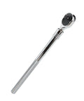 Extendable Three Quarter Inch Drive Ratchet With Locking Telescoping Shaft, Reinforced Steel Construction, No Slip Knurled Grip
