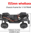 Durable Metal Chassis Frame With 6.1 Inch Wheelbase For 1 18th Scale RC Crawlers Like TRX4M Bronco Defender And AX-8560 Models