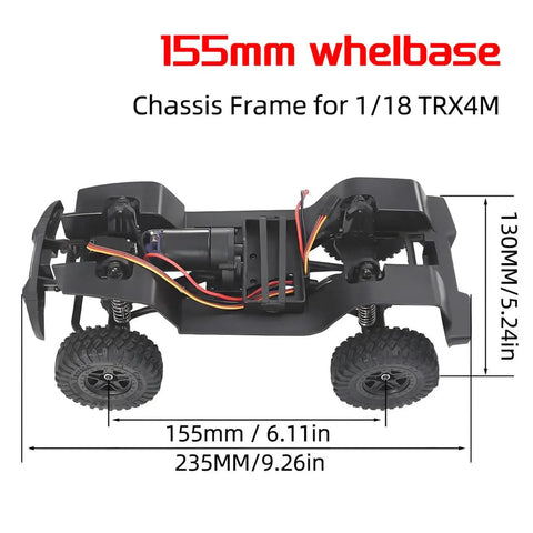 Durable Metal Chassis Frame With 6.1 Inch Wheelbase For 1 18th Scale RC Crawlers Like TRX4M Bronco Defender And AX-8560 Models