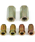 Heavy Duty Brake Line Fittings Kit Two-Way Female Connectors With Four M10 X 1 Nuts For 3/16 Inch Brake Line, Steel Union Adapters For Car And Truck Hydraulic Systems, Durable 6-Piece Repair Hardware Set image featuring connectors and nuts