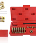 15-Piece Metric Thread Chaser Set For Repair And Re-Tapping Damaged Metal Threads With 7 Dies, 7 Taps, 1 Restorer File In Blow-Molded Box
