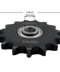 Ansi 60 Roller Chain Idler Sprocket Type C, 5/8 inch bore, 15 teeth, hardened 1045 steel, anti-rust, beefy drive sprockets