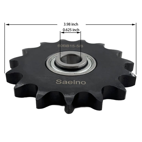 Ansi 60 Roller Chain Idler Sprocket Type C, 5/8 inch bore, 15 teeth, hardened 1045 steel, anti-rust, beefy drive sprockets