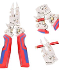 Heavy Duty Portable Wire Stripper With Carbon Steel Blade For Electrical Cables And Phone Accessories, red and blue ergonomic grips.