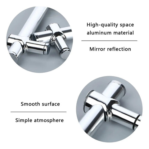 Stainless Steel Shower Door Handle For Glass Enclosures Built Tough Grab Bar With Adjustable Hole Distance 304 Grade Durable Bathroom Accessory Includes Hardware 250mm Length, mirror finish