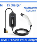 Level 2 EV Charger Station with 40A Adjustable Output, 9 kW, 110 to 240V, Portable Home Charger, includes NEMA 14 50 Plug