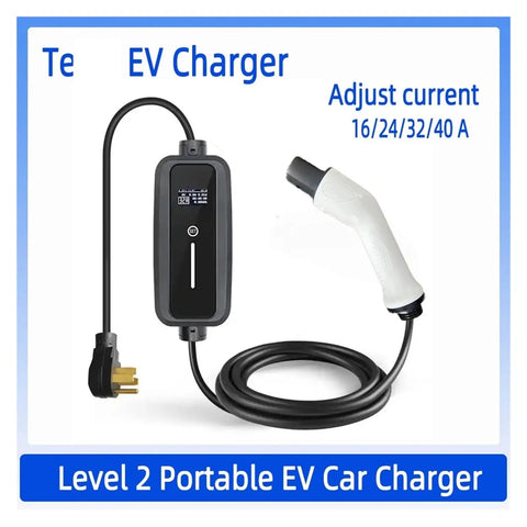 Level 2 EV Charger Station with 40A Adjustable Output, 9 kW, 110 to 240V, Portable Home Charger, includes NEMA 14 50 Plug
