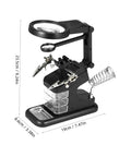 Usb Soldering Station With Led Magnifying Lamp And Adjustable Third Hand Clamp For Electronics Repair Lighted Desk Magnifier