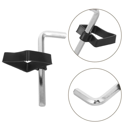 Compact Hex Wrench Set Fits Electronic Piano Stands Perfectly with Socket Sleeve Tool To Prevent Thread Damage And Stop Screws Loosening While Touring Live Gigs For Musicians Who Need Reliable Gear On The Go, aluminum L-key close-up
