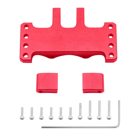 Porous Adjustable RC Servo Mount Bracket For Axial SCX24 Deadbolt C10 JLU Gladiator Bronco Upgrades Aluminum 6061 T6 Red