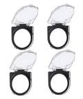 4 Pack Round Elevator Button Protector Covers with open plastic dustproof power switch guard caps for public buildings.