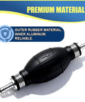 Heavy Duty 4 Pack Fuel Primer Bulbs Universal 8Mm Engine Bleeding Kit For Quick Gas Transfer Auto Marine Build Rubber Composite Drop In No Nonsense Swap Smooth Operation showcasing a rubber fuel primer with metal ends.