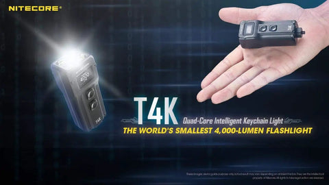Pocket Powerhouse 4000 Lumen Keychain Flashlight With Type C Rechargeable Battery shown in hand demonstrating size