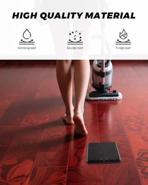 Floor Pop Up Outlet For Kitchen Countertop with stainless steel cover on hardwood floor, waterproof and fireproof features