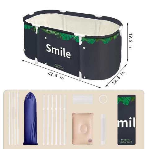 Foldable Portable Bathtub For Small Bathrooms And Shower Stalls Eco Friendly Soaking Tub With Thermal Foam Keeps Water Warm