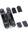 3 Way Adjustable Concealed Door Hinge For Cabinets And Interior Doors HES3D-120 with black covers, heavy-duty steel construction