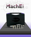 Pro Grade High Precision Live Revolving Center With MT-2 Shank Teng Style for Lathes and HSS Rotary Broach displayed in case