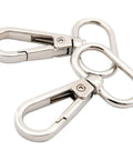 Heavy Duty Silver Swivel Lobster Clasps One Inch Metal Snap Hooks stacked close-up showing solid lock and swivel design.