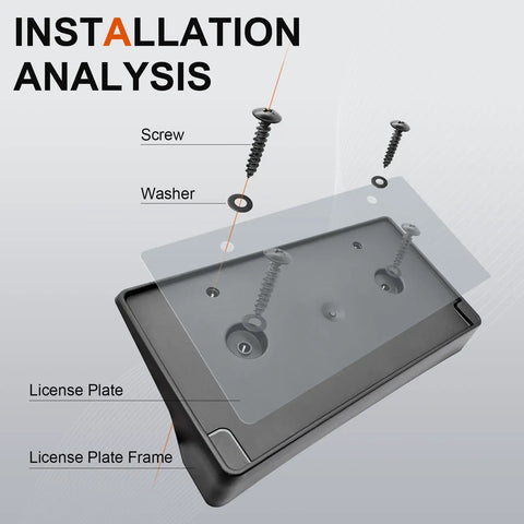 Installation analysis of Front License Plate Frame For 2019 To 2024 Ram 1500 DT Curved Front Bumper License Plate Holder