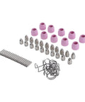 Gorgeous Glossy Plasma Cutter Torch Consumables Set For Ag60 Electrode And Nozzle With Protective Cups And Holder Rings for smooth cutting.