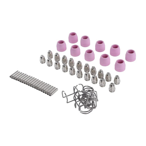 Gorgeous Glossy Plasma Cutter Torch Consumables Set For Ag60 Electrode And Nozzle With Protective Cups And Holder Rings for smooth cutting.