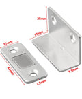 Upgrade Your Gear With This Ultra Thin Invisible Magnetic Steel Catch Latch For Sliding Doors And Wardrobes Plus Strong Suction Closer Hardware. Ultra thin steel latch for sliding doors, size 41mm x 17mm, strong magnetic closure.