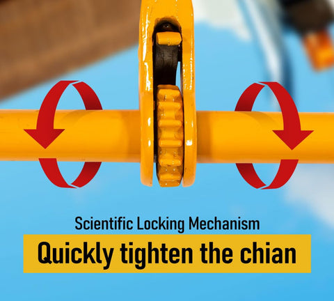 Close-up of 4 Pack Heavy Duty Ratchet Lever Load Binders With Grab Hooks, 12,000 Lb Working Load Limit Each, showing tightening mechanism