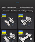 Lock Down Your Rig With This Stainless Steel Slide Bolt Door Lock Offering 90 Degree Rotation Ideal For Gates Sheds Windows And Cabinets Plus Heavy Duty Rust Resistant Design showing various sizes and weights of door buckle latches in brushed stainless steel.