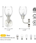 Two Light Bathroom Vanity Light Hardwired Wall Sconce Brushed Nickel With Clear Glass Over Mirror Modern Bath Fixture dimensions