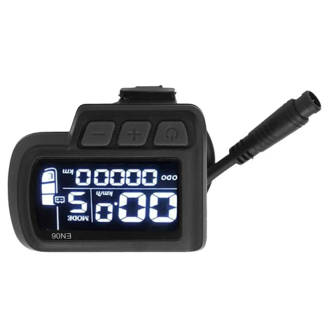 LCD Electric Bike Display Meter With SixPin Wire And Light Connector For 22.2mm Handlebar Compatible With 24V 36V 48V 60V Ebikes Clear High Contrast Readout Premium ABS Panel Lightweight And Durable