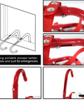 Emergency Fire Escape Ladder 50 Foot Portable Safety Ladder For 5 To 6 Story Windows And Balconies with red hooks attachment close-up