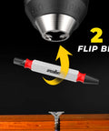 Flip bit from Damaged Screw And Bolt Extractor Set For Removing Stripped Screws And Stubborn Bolts Heavy Duty Black Tool Kit