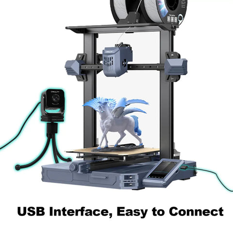 Nebula Camera For 3D Printer Monitoring With Night Vision And WiFi 24 Hour Live Print View Time Lapse Video USB Connect shown with printer
