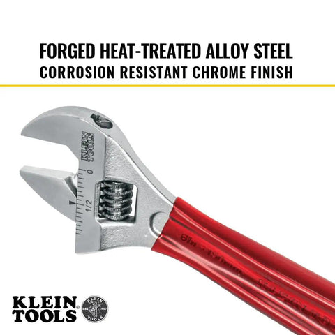 Extra Capacity Adjustable Wrench With Forged Alloy Steel Jaw, High Polish Chrome Finish, 6 1/2 Inch Length on white background
