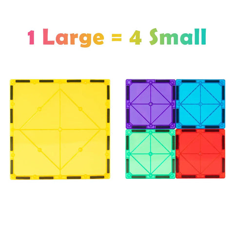12 Piece Large Magnetic Tiles Set For Kids Jumbo 5.9 Inch Magnetic Base Plates STEM Building Blocks showing size comparison