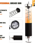 Heavy Duty 8000 PSI Grease Gun Kit With Quick Release Coupler And One Hand Friendly Ergonomic Grip, 14 Oz Cartridge details
