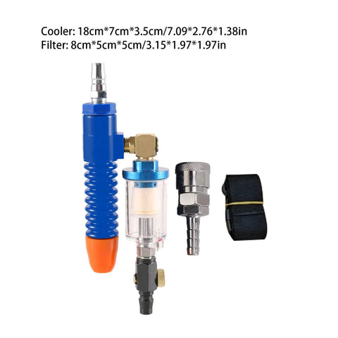 Khbyt Tube Cooling Vest Accessory With Integrated Belt And Connector For Industrial Work Environments. Multi-part cooler and filter setup.