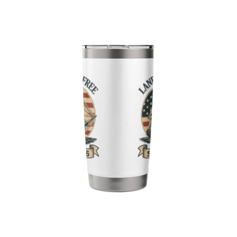 Patriotic American Flag Sailboat Insulated Tumbler Stainless Steel Travel Cup That Keeps Drinks Hot Or Cold Red, White, and Blue