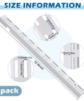 Four Piece Set Of Twelve Inch Dual Track Upright Wall Shelves With Notched Bracket Rail And Heavy Duty Adjustable Brackets, size dimensions image.