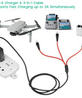 3 In 1 3A Fast Charging Usb C Cable For Drone Remotes And FPV Gear 4Ft Splitter Cable With Three Type C Plugs And Adapter shown