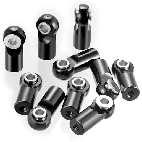 10 Pcs M2 Tie Rod End Ball Joint Link Ball Head Holder For RC Cars And Trucks Upgrade Part Black CNC Machined Metal Durable Easy Install For Hobbyists And RC Enthusiasts, black metal ball joints