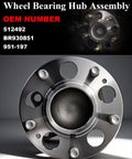 Front view of a metal wheel bearing hub assembly with visible bolt holes, for 2 Pcs Rear Wheel Bearing And Hub Assembly Replacement.
