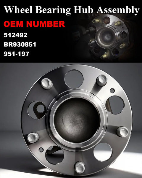Front view of a metal wheel bearing hub assembly with visible bolt holes, for 2 Pcs Rear Wheel Bearing And Hub Assembly Replacement.